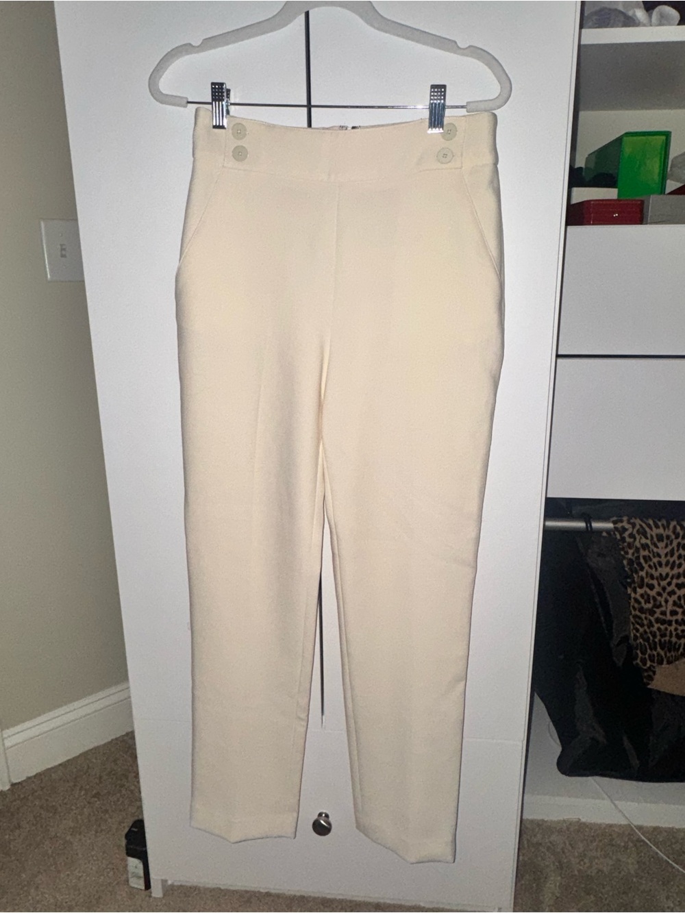 Veronica Beard Cream Straight-leg Pants